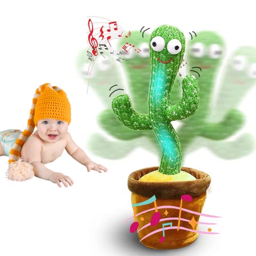 MAGIC SELECT Cactus danzantes con movimiento electrónico y luces y 120 canciones.  Peluche que baila y repite tu voz.  Peluche decorativo con canciones