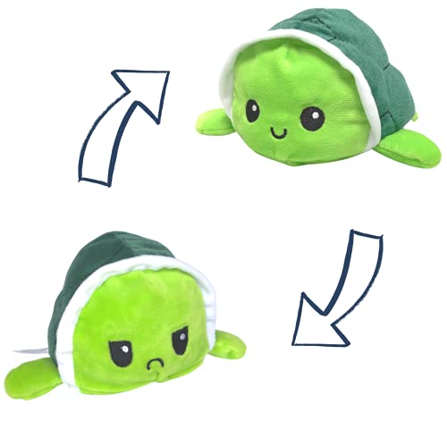 Peluche de tortuga reversible, regalo de peluche ideal para bebés, adultos y niños, certificado CE, supersuave y esponjoso, color (verde)