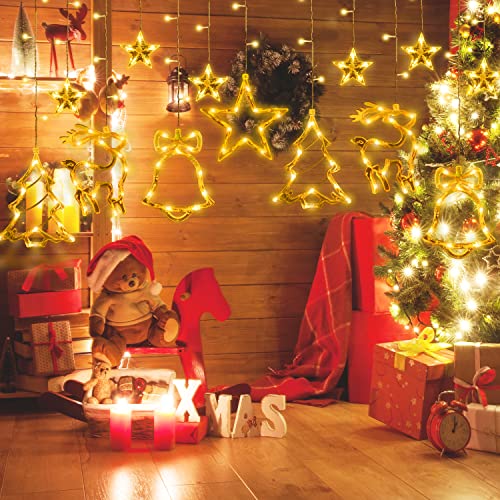 Luces Navidad - Adornos Navidad Exterior con 161 LED 8Modos&7 Estrellas 7 Luces, Guirnaldas Luces Interior Habitacion