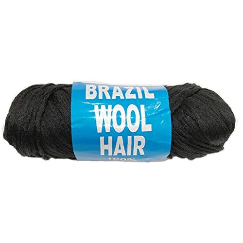 Case&Cover Pelo de lana brasileña para peluca africana senegalesa, peluca de pelo trenzado sintético trenzado