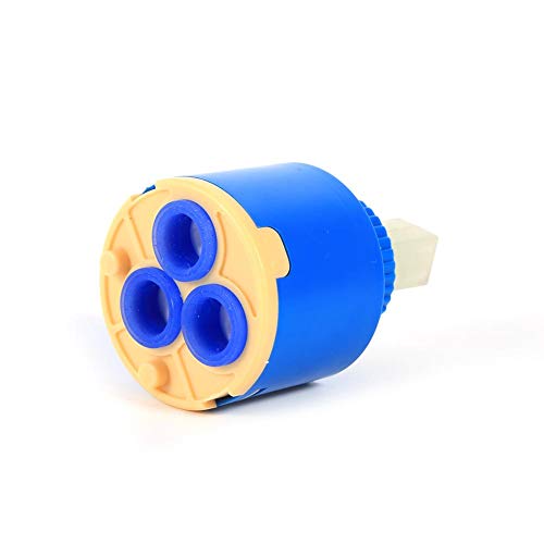 Cartucho de disco de varilla de cerámica de manija única de 35/40 mm Grifo de agua Grifo de control interno Válvula de grifo Reemplace la pieza Plástico PP Azul Práctico Socialme-EU (35 mm)