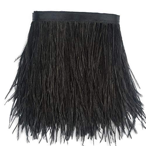 Adorno de plumas de avestruz Sowder con cinta de raso para vestidos, costura, manualidades, disfraces, decoraciones;  paquete de 1,83 cm