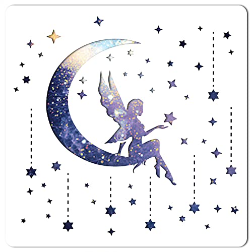 GORGECRAFT Moon Goddess Logo Reutilizable Star Wall Painting Stencil Large 11.8 x 11.8 pulgadas Madera Pintura Home Signs