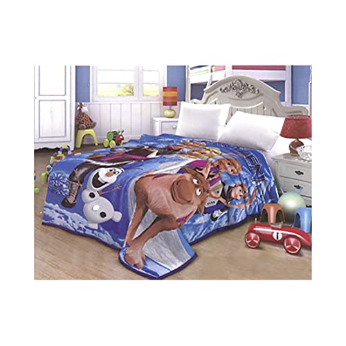 Acomoda Textil - Manta Infantil Estampada 180x220 cm.  Manta de cama 90/105, cálida, suave y cómoda para el invierno.  (Congelado)