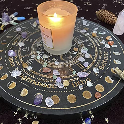 Mensaje metafísico Péndulo Tabla de astrología Panel de adivinación Panel de madera tallada Perfecto para descendientes de Reiki Suministros de altar de brujería