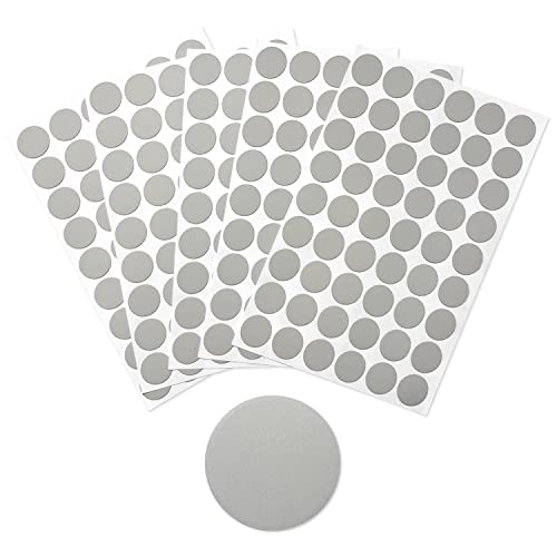 Tapa adhesiva para tornillos - Tapa para tornillos - 5 hojas de etiquetas - 21 mm - Pegatinas para muebles - Tapón para orificio de mesa - Color gris