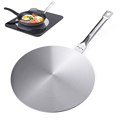Adaptador de placa de cocina de inducción RAINBEAN, placa difusora de calor de 9,25 pulgadas/24 cm, acero inoxidable, apto para todas las placas de cocina