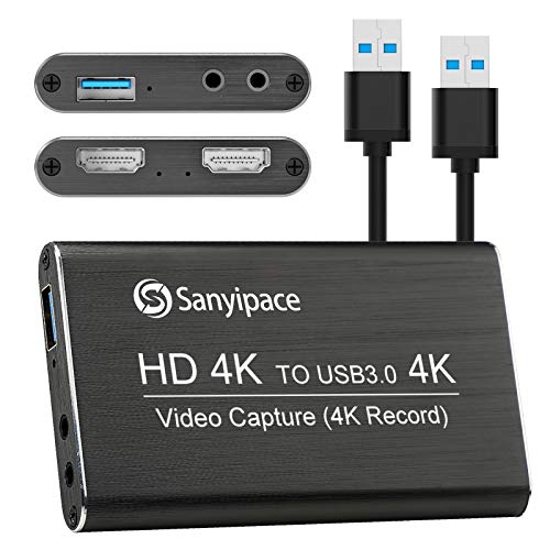 Captura de video HDMI, tarjeta de captura HD a USB3.0 con entrada de micrófono, captura de juego de baja latencia 1080P 60 fps para grabación de video, videoconferencia, pantalla compartida