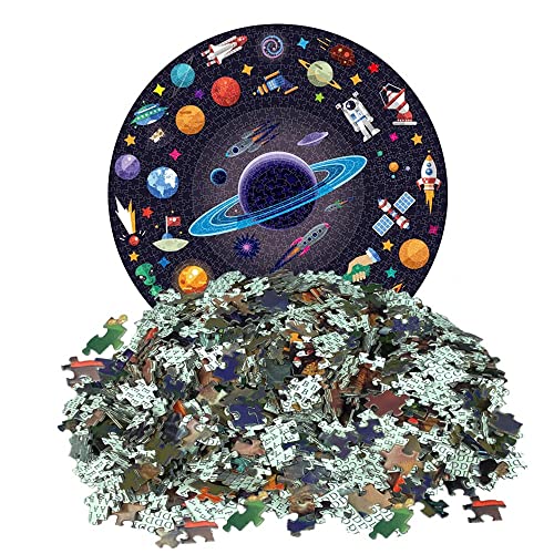 Puzzle para adultos 1000 piezas, puzzle redondo, puzzle redondo, puzzle adulto, puzzle creativo, puzzle infantil, puzzle circular juguete intelectual (espacio)
