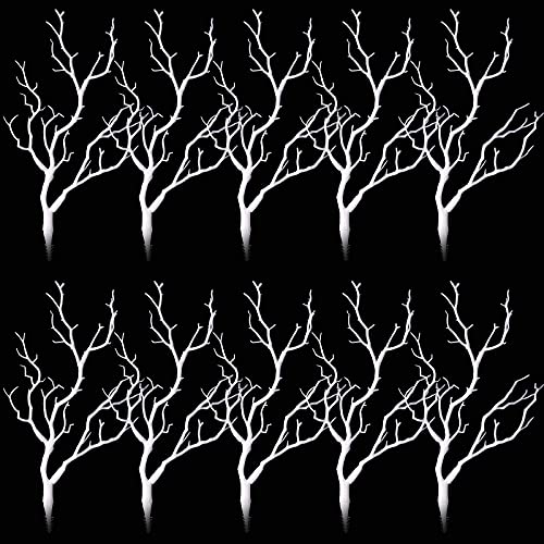 10 piezas de ramas de árboles de cuerno artificial seco ramas artificiales blancas ramitas de plantas decorativas ramas secas de plástico para boda decoración de ducha nupcial
