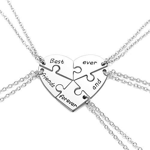Jovivi BFF collar corazón rompecabezas 2-5 piezas grabado mejores amigos para siempre regalo para amigos amistad collares