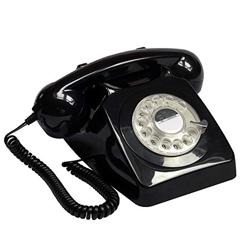 Teléfono cuadrado al mejor precio, GPO 70'S Retro Rotary BLK 746TN Negro de GPO