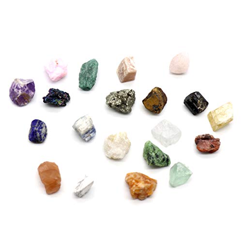 DaMohony 20 piezas Mineral Rock Collection Geología Educación Cristales minerales naturales Mineral Specimen