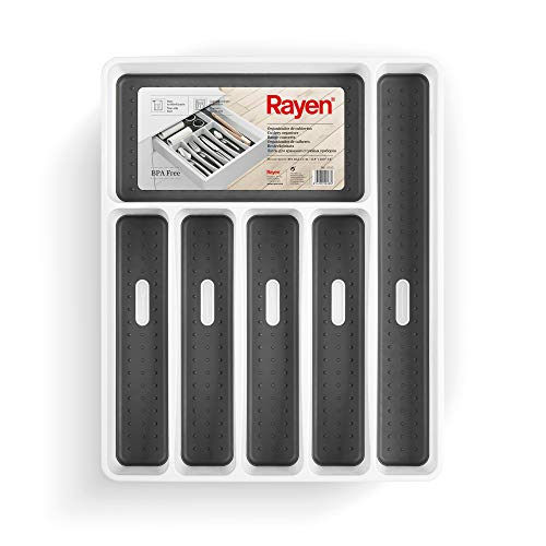 Organizador de cubiertos Rayen, blanco, Medidas: 40 x 32,5 x 5 cm (6183)