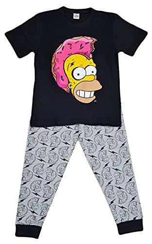 Camiseta de pijama Homer Simpsons para hombre (Simpsons Black, Medium)