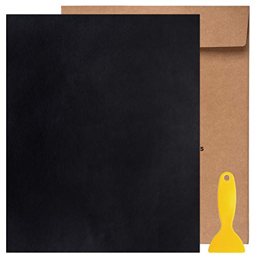 Totofy Kit de Parche de Piel,Parches de Piel Cuero Artificial, para Sofá Asientos de Coche Pegatina de Reparación de Polipiel Parches,25 cm x 30 cm (Negro 1pcs)