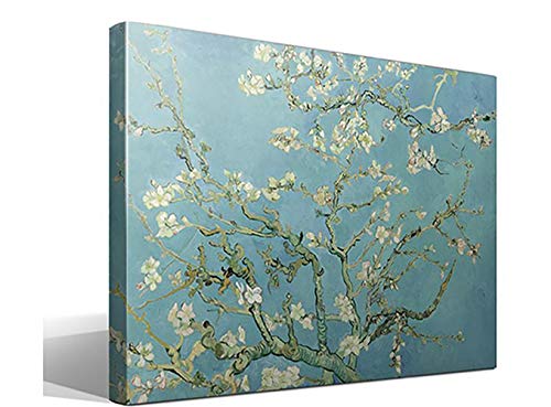 Cuadro sobre lienzo con flores de almendro de Vincent Willem Van Gogh - Ancho: 75 cm - Alto: 55 cm - Cuadro realizado en España
