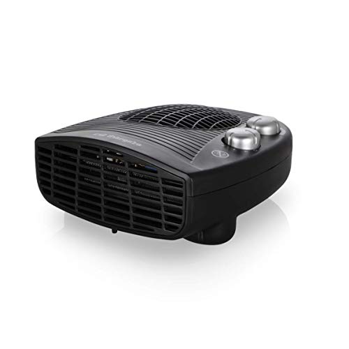 Orbegozo FH 5028 Calentador eléctrico con termostato regulable, potencia 2000 W, 2 posiciones de calentamiento y función ventilador, Negro