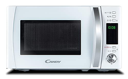 Candy X-Range CMXG20DW, Microondas con grill, 20L, 1050W, 5 niveles de potencia, digital, 40 programas, cierre de seguridad, placa de 25,5 cm, grill, cocción rápida, temporizador, app Simply-Fi, blanco