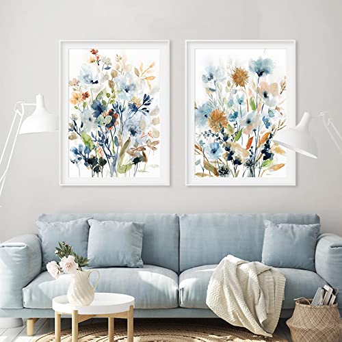 2 pinturas de flores decoración de póster para habitación hojas decorativas de pared para sala de estar lienzos nórdicos sin marco