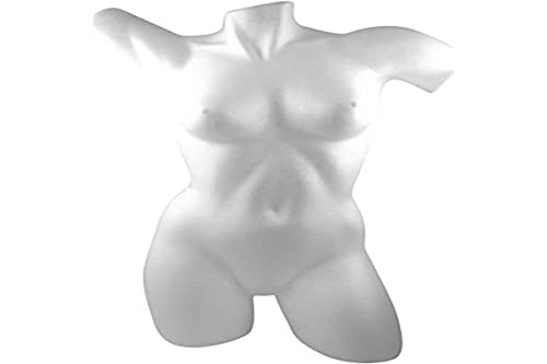 Torso mujer poliestireno Rayher, blanco, 51x69 cm, maniquí personalizable, 3005000