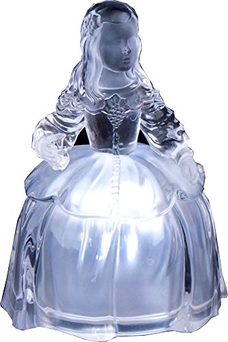 DRW Figura de niña en acrílico transparente con luz LED 11 cm