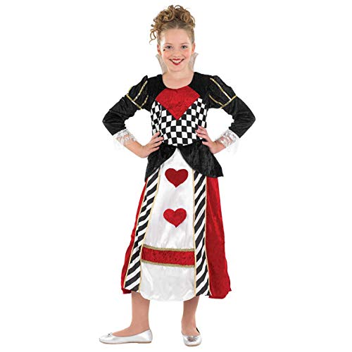 Disfraz de Reina de Corazones para niña Fun Shack, Disfraz de Carnaval para niña Disponible en talla M