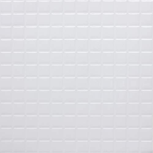 Profesticker Borde de azulejos de vinilo autoadhesivo 3D para cubrir azulejos de pared, borde decorativo impermeable para cocina y baño (mosaico blanco, 9)