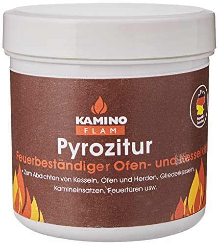 Kamino-Flam - Pegamento refractario para chimeneas, parrillas, estufas y hornos, resistente a altas temperaturas - bote de 500 g