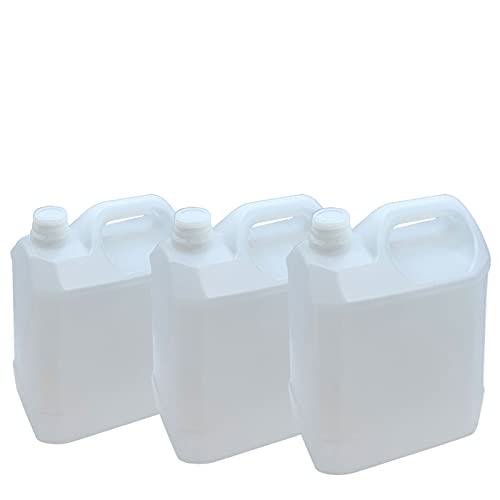 Juego de 3 botellas de plástico para alimentos, bidones de agua, depósito de agua, jarra de plástico de 5 litros 26 x 19 x 14 cm