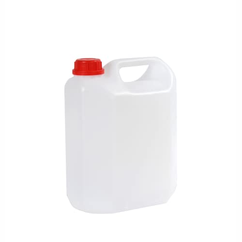 Bidón plástico 5 litros Homologado ADR Boca ancha transparente Ideal para agua Gasolina Depósito químico Aire acondicionado Camping Furgoneta Camper