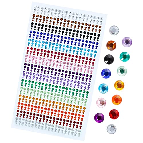 900 Piezas Pegatina de Diamante de Imitación Gemas Auto Adhesivas Multicolor,Ideales Para Artesanía, Decoración Cara, uñas,Ojos DIY