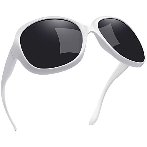 Joopin Gafas de sol Moda Mujer Polarizadas Protección UV400 Gafas de sol de gran tamaño Señoras Blanco puro