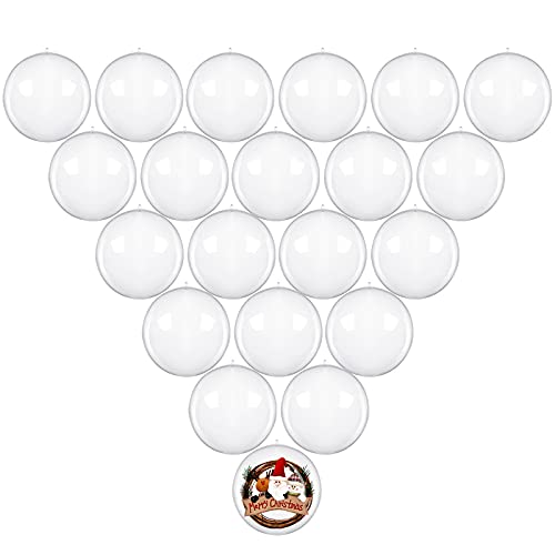 20 piezas de bolas de acrílico transparente, adornos de relleno de bolas de Navidad de plástico, adornos de bolas colgantes de árbol de Navidad para decoración de fiesta de boda (60mm)
