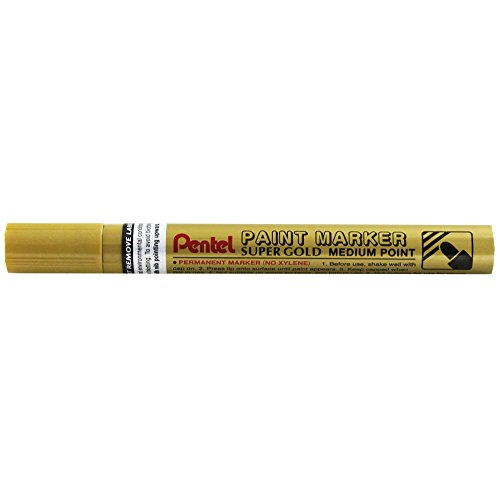 Pentel - Marcador de pintura permanente.  Tinta dorada de punta ancha (MMP10-X)