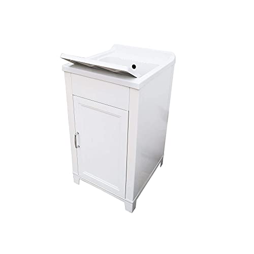 Mueble 45 x 50 cm, kit fregadero de resina y PVC, color blanco
