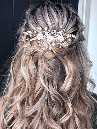 Flor boda pelo vid plata novia tocado cristal accesorios para el cabello para mujeres y niñas
