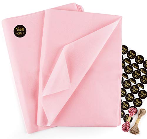Sweelov Servilleta de papel, 50 hojas, 50 x 70 cm, rosa, papel transparente para envolver pompones, decoraciones de mesa, manualidades, saludos, decoración