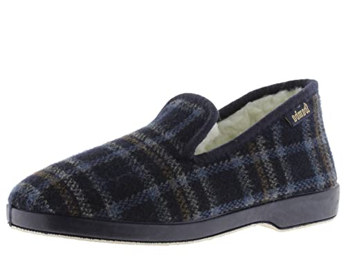 Victoria Flat WAMBA Plaid Comfort Shoes 202001-MEN Para Hombre Azul marino 45