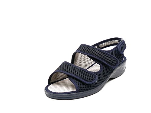 Zapato para mujer, marca DOCTOR CUTILLAS, color azul marino, dos cierres de velcro - 21739-115 (40, azul)