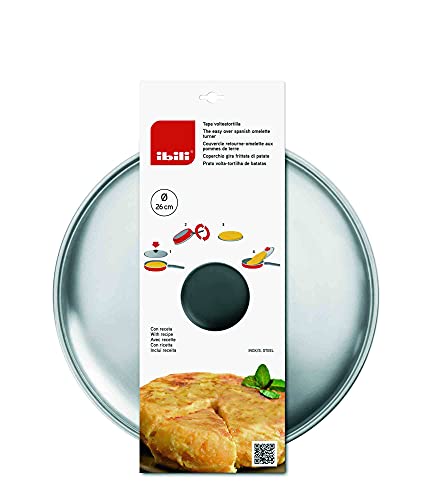 IBILI Tortillas Tapa Flips Incluye Receta Patatas-30 cm, Acero Inoxidable, 30 Centimetros