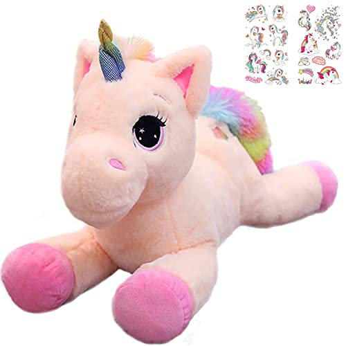 Georgie Porgy Unicornio de peluche para niños Rainbow Tail Pony relleno Multicolor Regalos lindos para niñas mayores