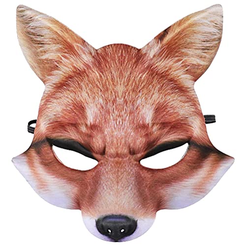 Tixiyu Halloween Máscara de zorro artificial Cosplay Máscara de zorro Máscara de EVA Máscara de cara de animal para fiesta de carnaval de Helloween