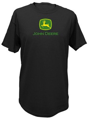 Yustery Men's John Deere Logo Camiseta de Manga Corta 0Black Talla Única