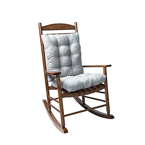 Cojín para silla mecedora con respaldo alto Cojín para silla mecedora acolchada Diseño antideslizante Cojín para cama grueso de dos piezas Piso de oficina Balcón Jardín Interior (gris)