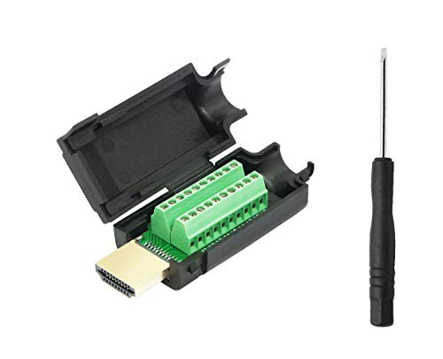 YAODHAOD Adaptador HDMI Terminal de señal Conector de placa de conector de plástico / metal desmontable Adaptador de terminal de tornillo HDMI