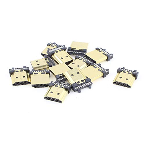Nuevo conector 15pcs Lon0167 de eficiencia confiable Destacados Conectores HDMI macho de soldadura de tono dorado de 19 pines (id: f9d 8f b4 c20)