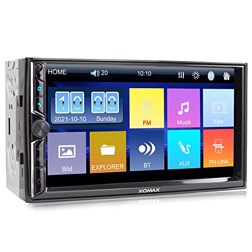 XOMAX XM-2V781 Auto Radio I Auto Radio con Bluetooth Manos Libres I Multi LED Colores I 7