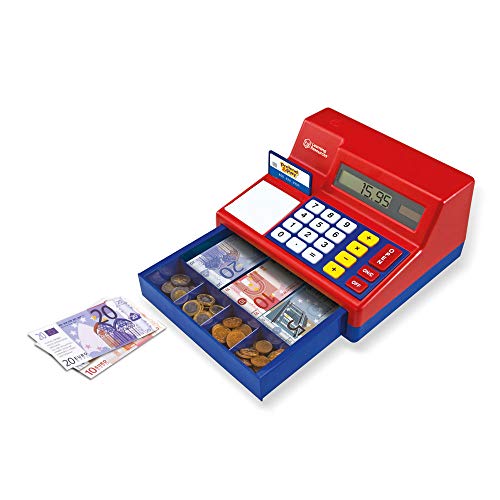 Calculadora de recursos de aprendizaje Caja registradora de simulación y juego con dinero ficticio en euros