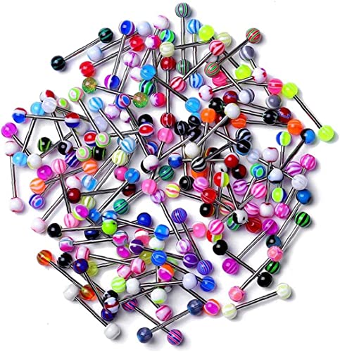 20 unids/set coloridos anillos de bola de acero inoxidable para barras de perforación accesorios de fiesta hombres mujeres práctica profesional